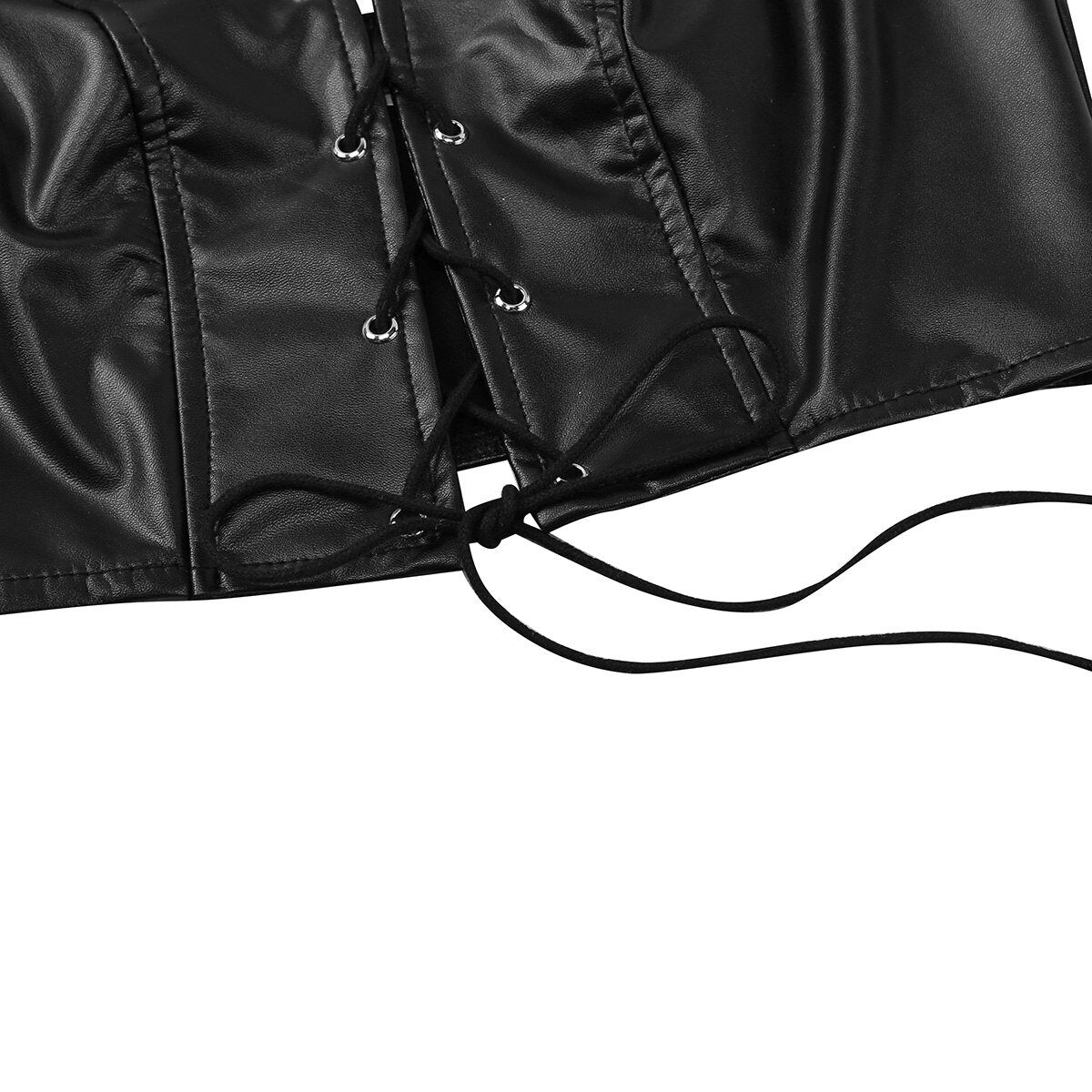 Women Vintage Faux Leather Clothing / Sexy Lace-Up Underwear for Women in Rock Style