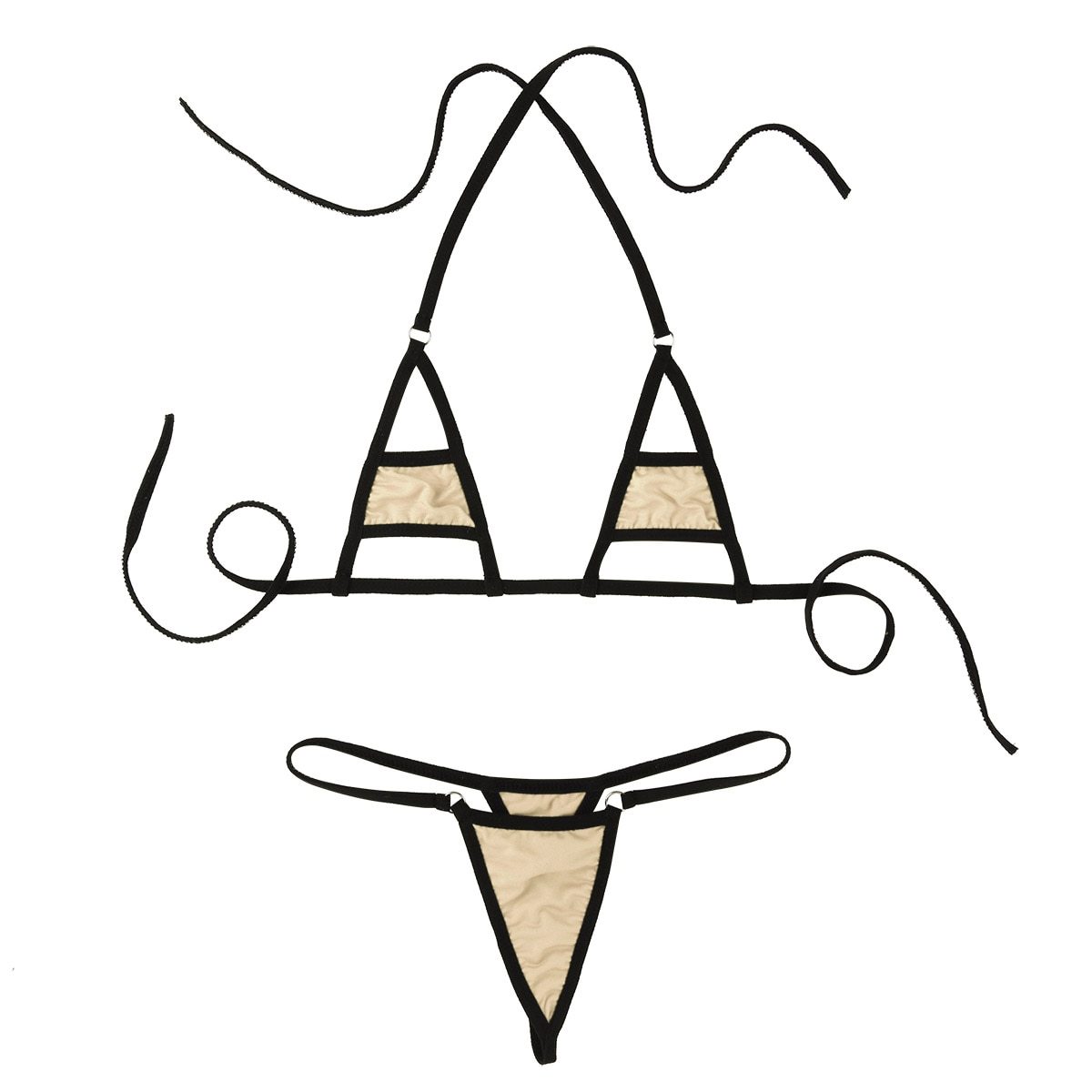 Sexy Women Underwear / Lingerie Set / Micro Bikini Bra Top with Briefs Bottoms