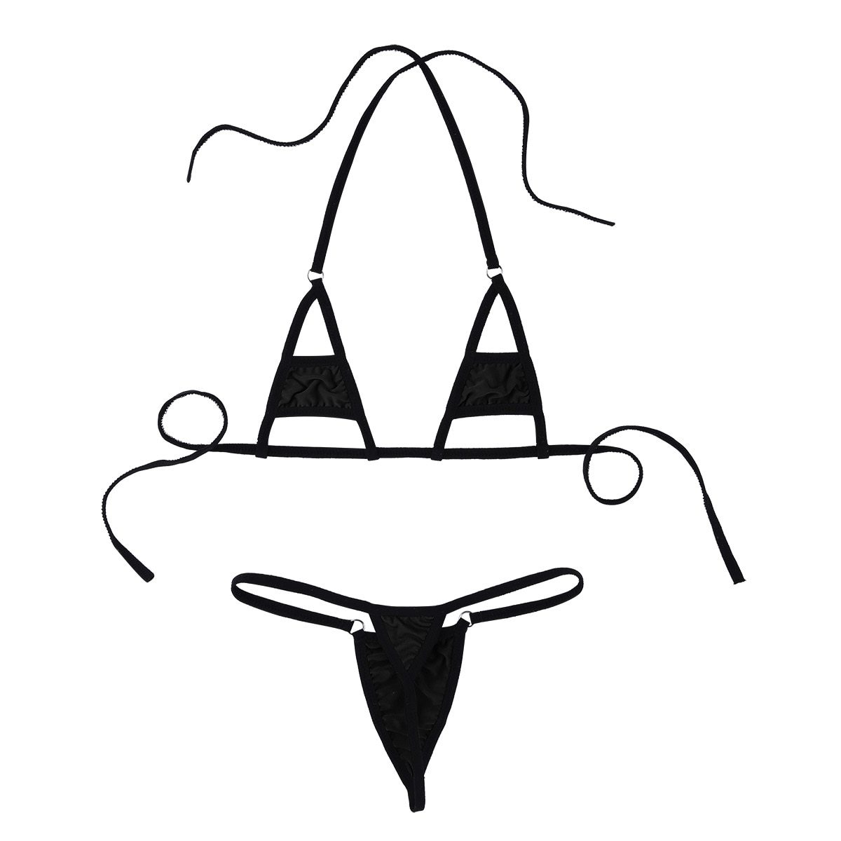 Sexy Women Underwear / Lingerie Set / Micro Bikini Bra Top with Briefs Bottoms