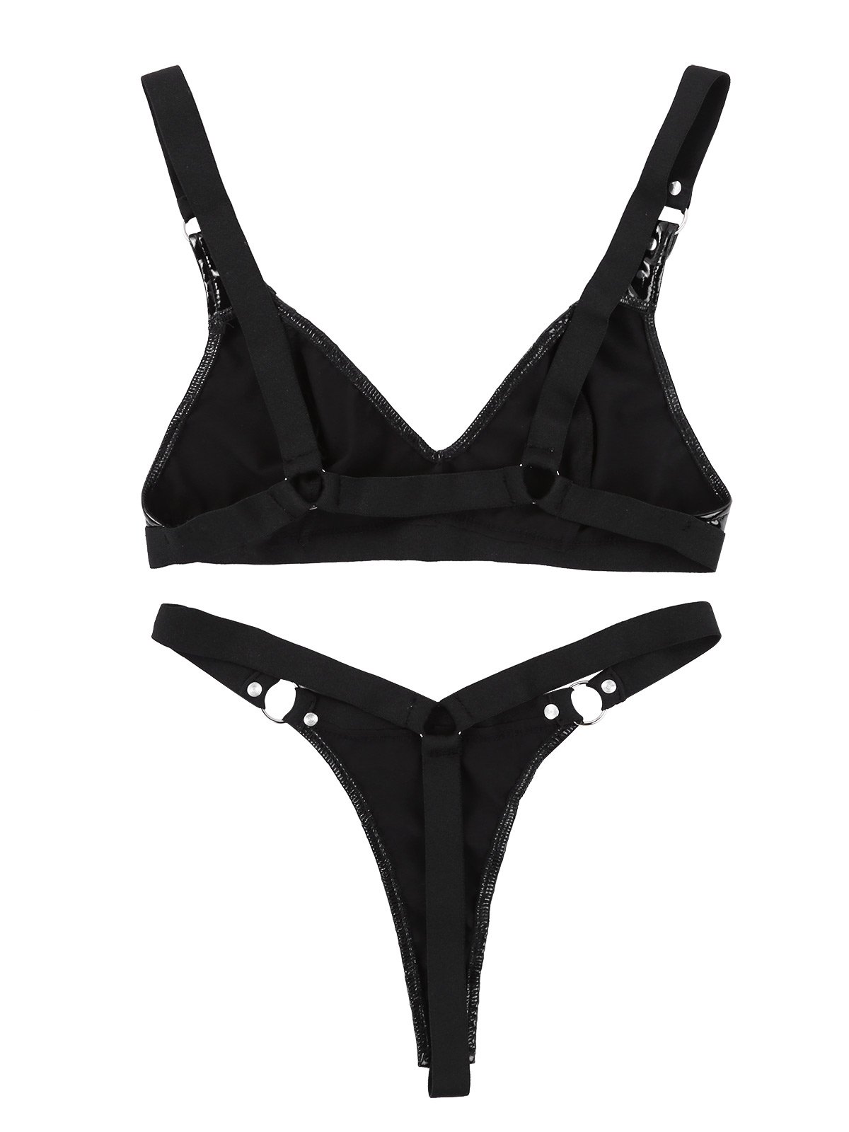 Sexy Women's Underwear Set / Rave Underwear / Elastic Straps Bikini Bra Tops with Mini G-string