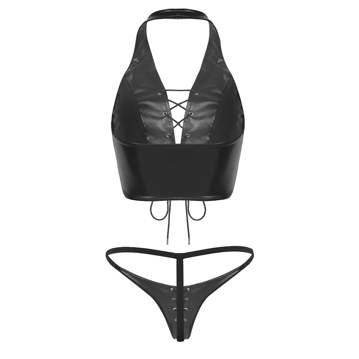 Women Vintage Faux Leather Clothing / Sexy Lace-Up Underwear for Women in Rock Style