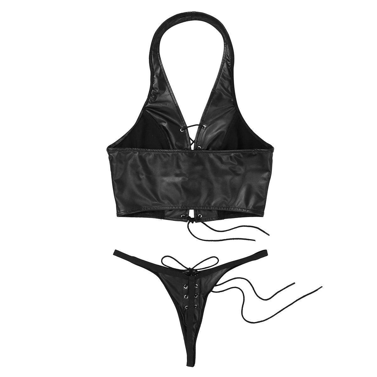 Women Vintage Faux Leather Clothing / Sexy Lace-Up Underwear for Women in Rock Style
